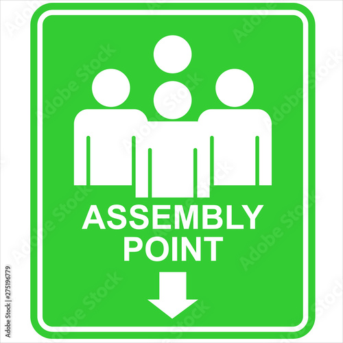 assembly point, sign