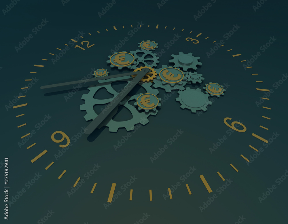 Time and money, accumulation of time and currency symbols,euro Time and money, accumulation of time and currency symbols,euro