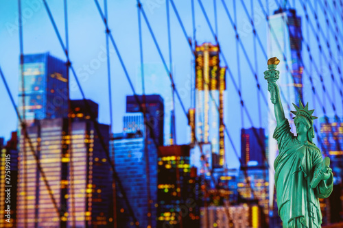 The Statue of Liberty and Manhattan skyline  New York City