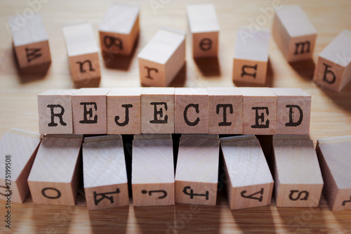 Rejected Word In Wooden Cube