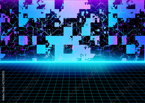 Digital Futuristic Retro Background