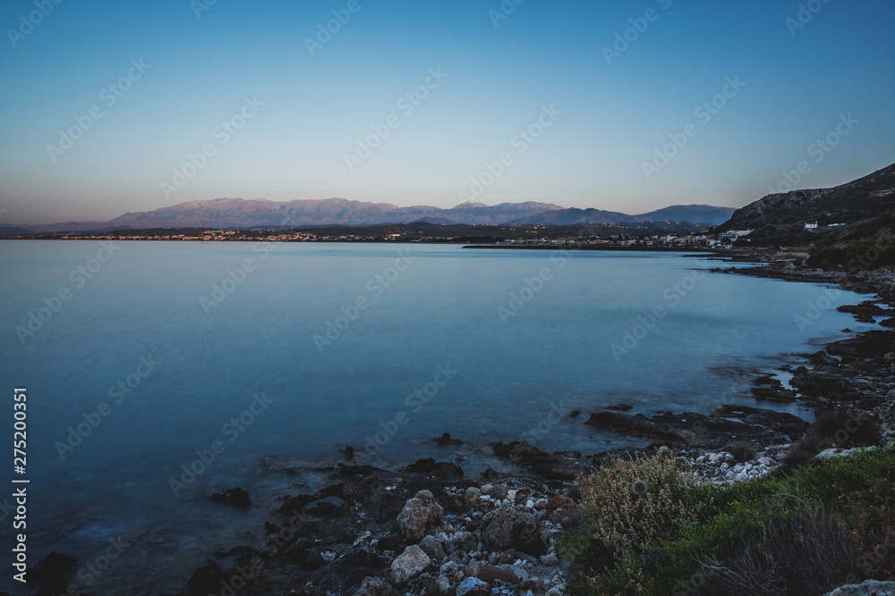 Ocean beach on the Crete long explosure