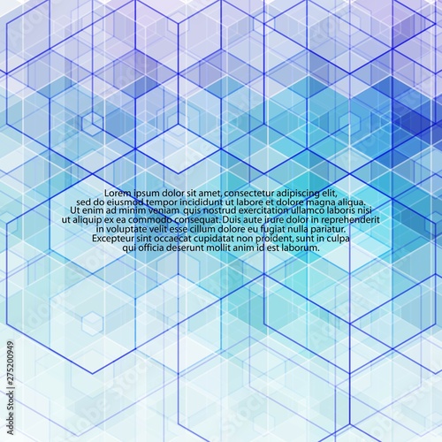 blue hexagons geometric modern background design. eps 10