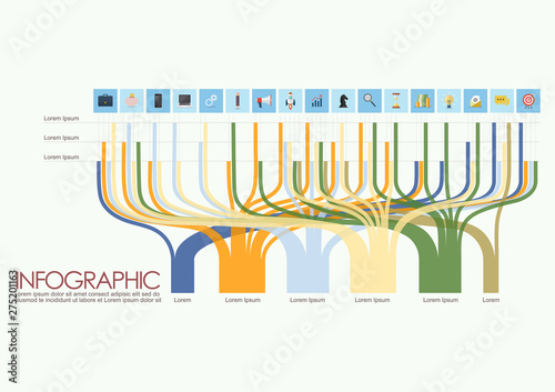 Branch tree bar infographic template