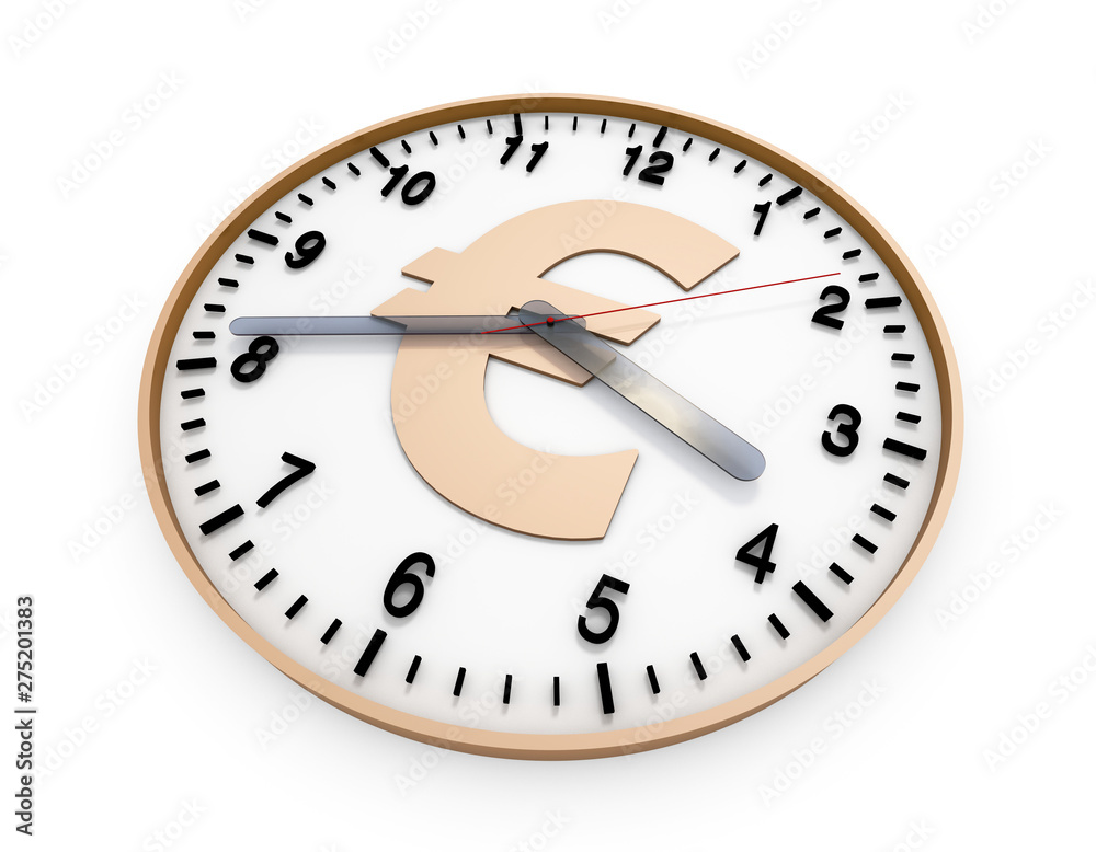 Time is money, accumulation of wealth and clock,euro Time is money, accumulation of wealth and clock,euro