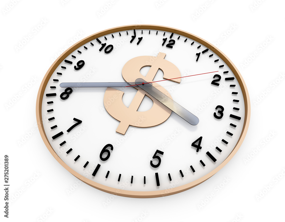 Time is money, accumulation of wealth and clock,dollar Time is money, accumulation of wealth and clock,dollar