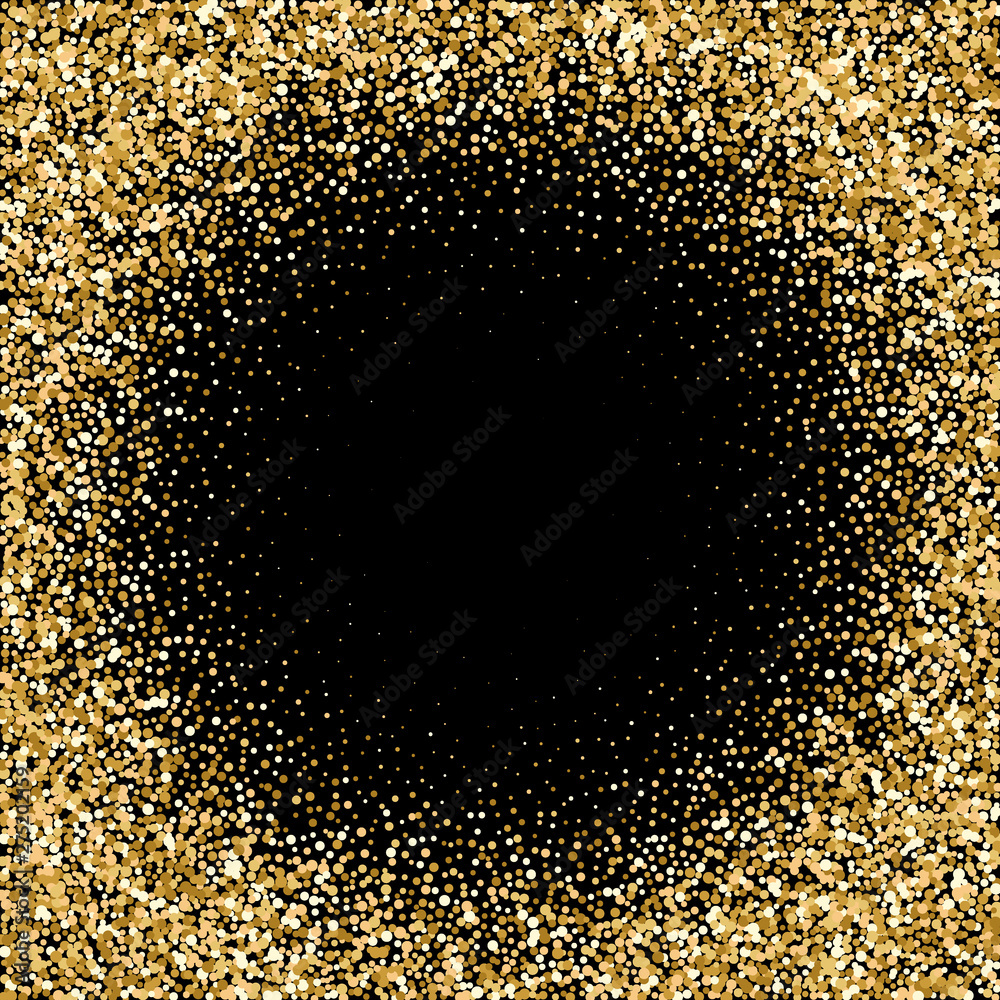 Gold glitter wave abstract background, golden sparkles on black background, design template - Vektorgrafik. eps 10