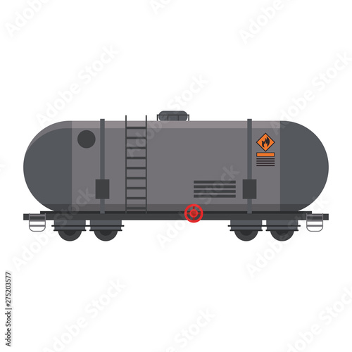 Fuel truck tank transportation icon isolated