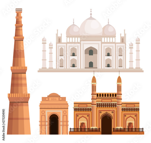 set of taj mahal and india architecture