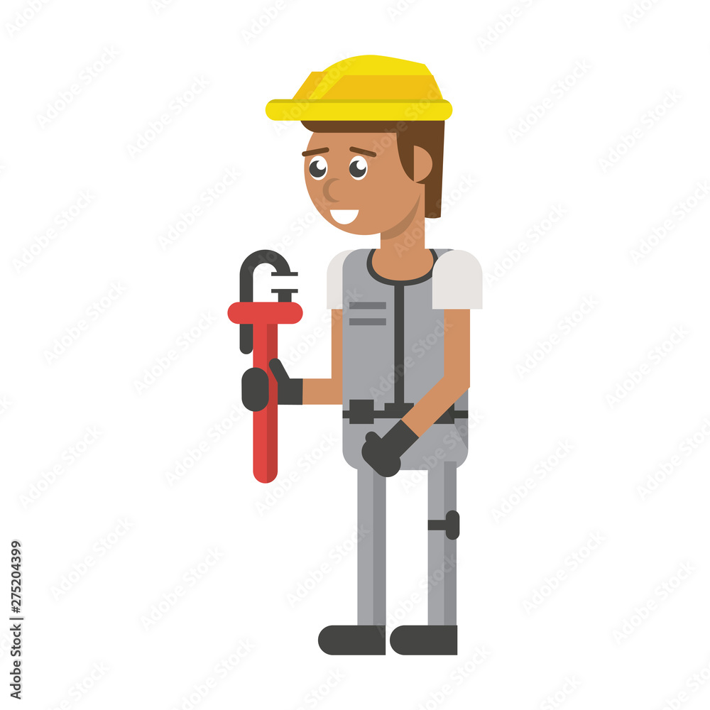 Construction worker smiling cartoon isolated Construction worker smiling cartoon isolated
