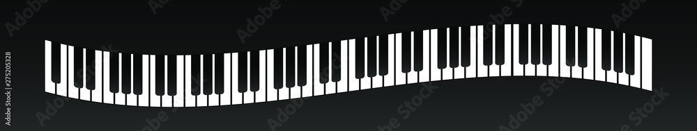 Curved piano keys background. Vector illustration EPS10 Stock Vector ...