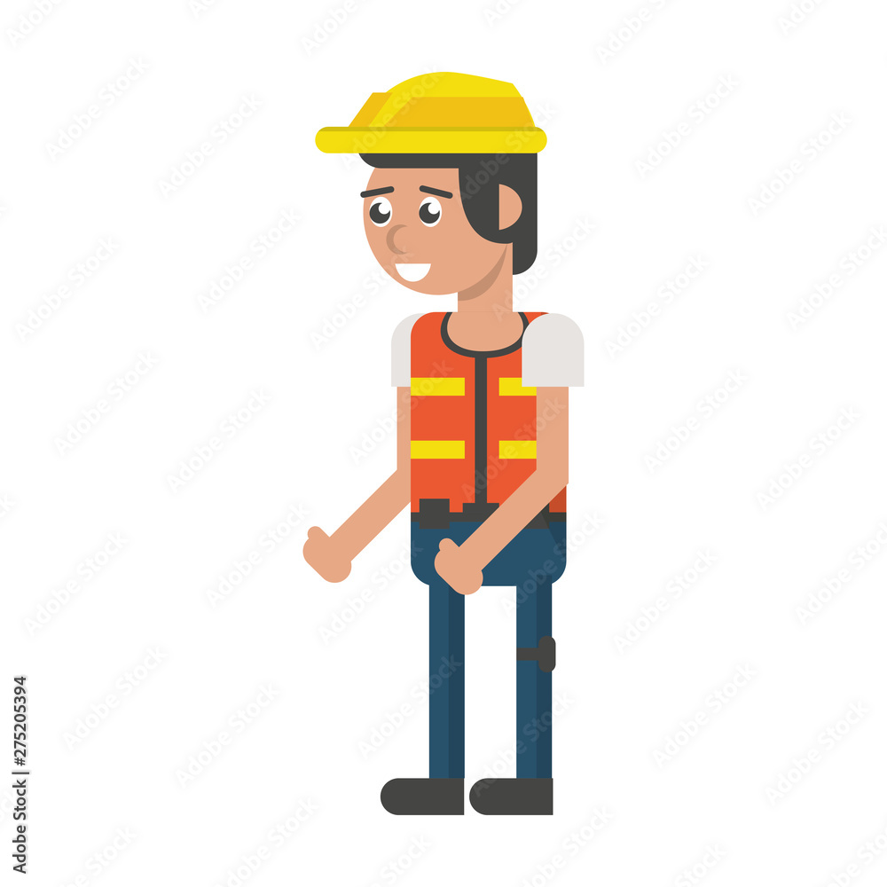 Construction worker smiling cartoon isolated Construction worker smiling cartoon isolated