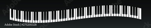Curved piano keys background. Vector illustration EPS10