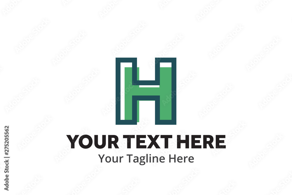 Fototapeta premium alphabetical h letter logo creative design in flat style with color
