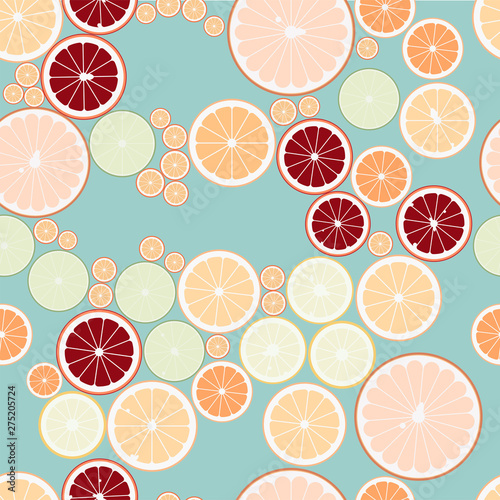 Citrus Fruit Asymmetric Repeat Background Pattern