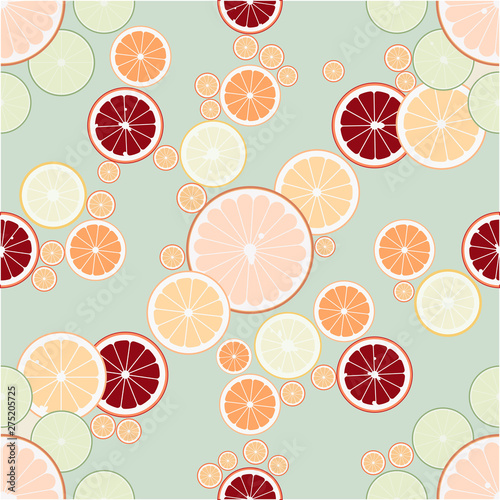 Citrus Fruit Repeat Pattern Background