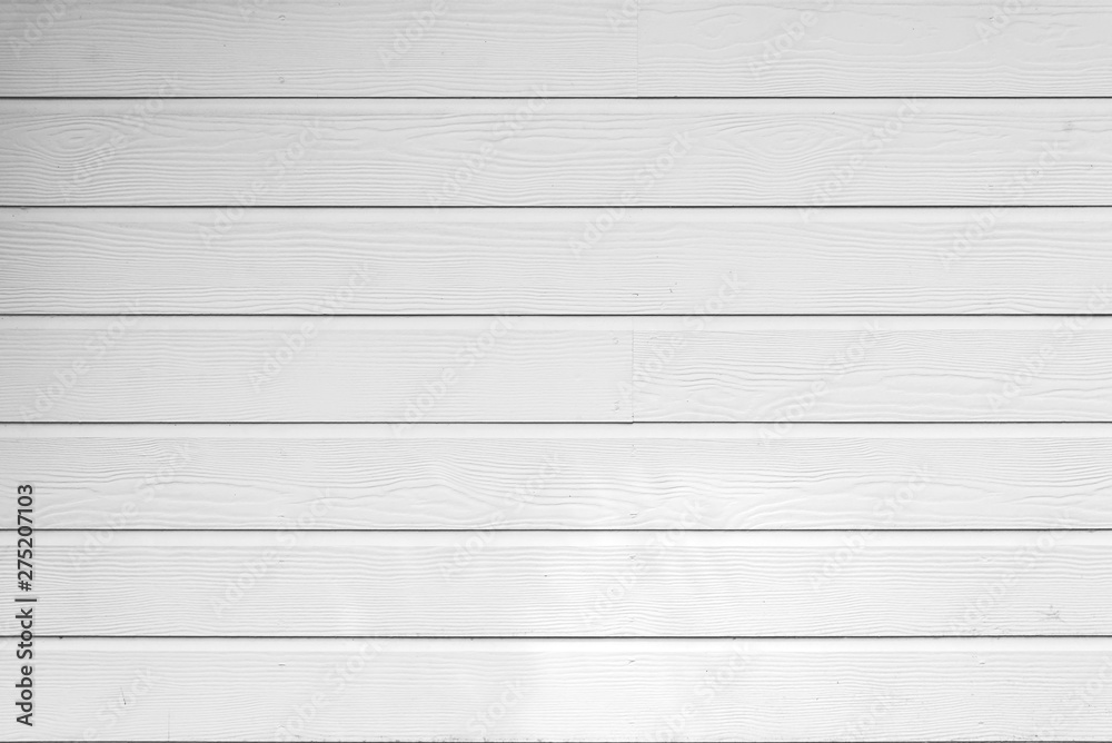 White wooden plank wall for decoration and background White wooden plank wall for decoration and background