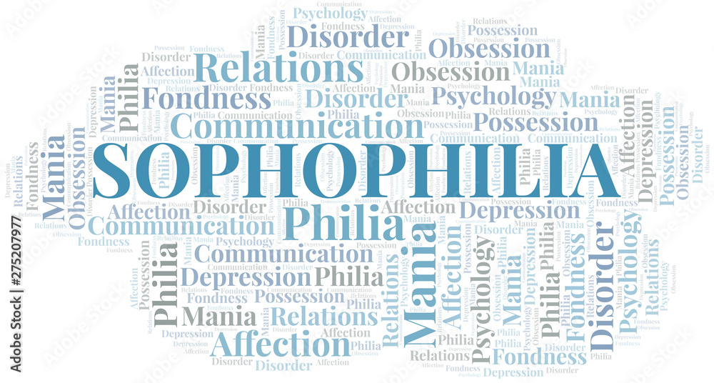 Fototapeta premium Sophophilia word cloud. Type of Philia.