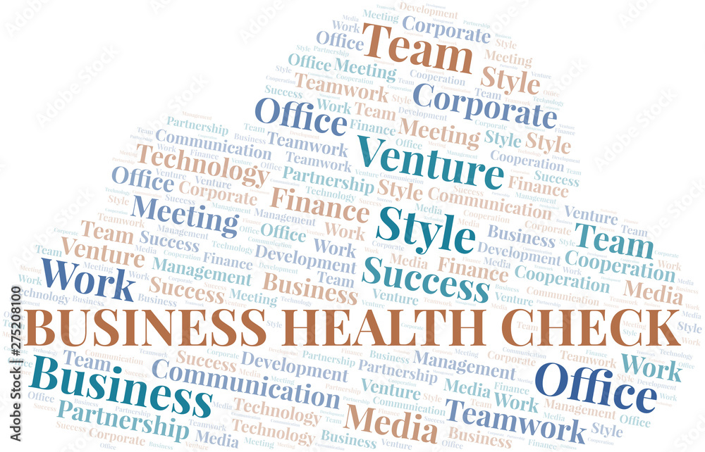 Obraz premium Business Health Check word cloud. Collage made with text only.