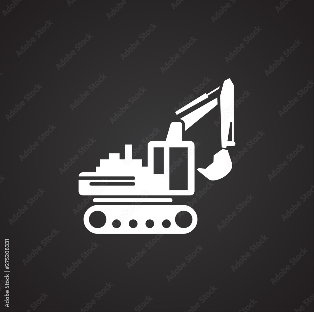 Obraz premium Heavy vehicle related icon on background for graphic and web design. Simple illustration. Internet concept symbol for website button or mobile app.