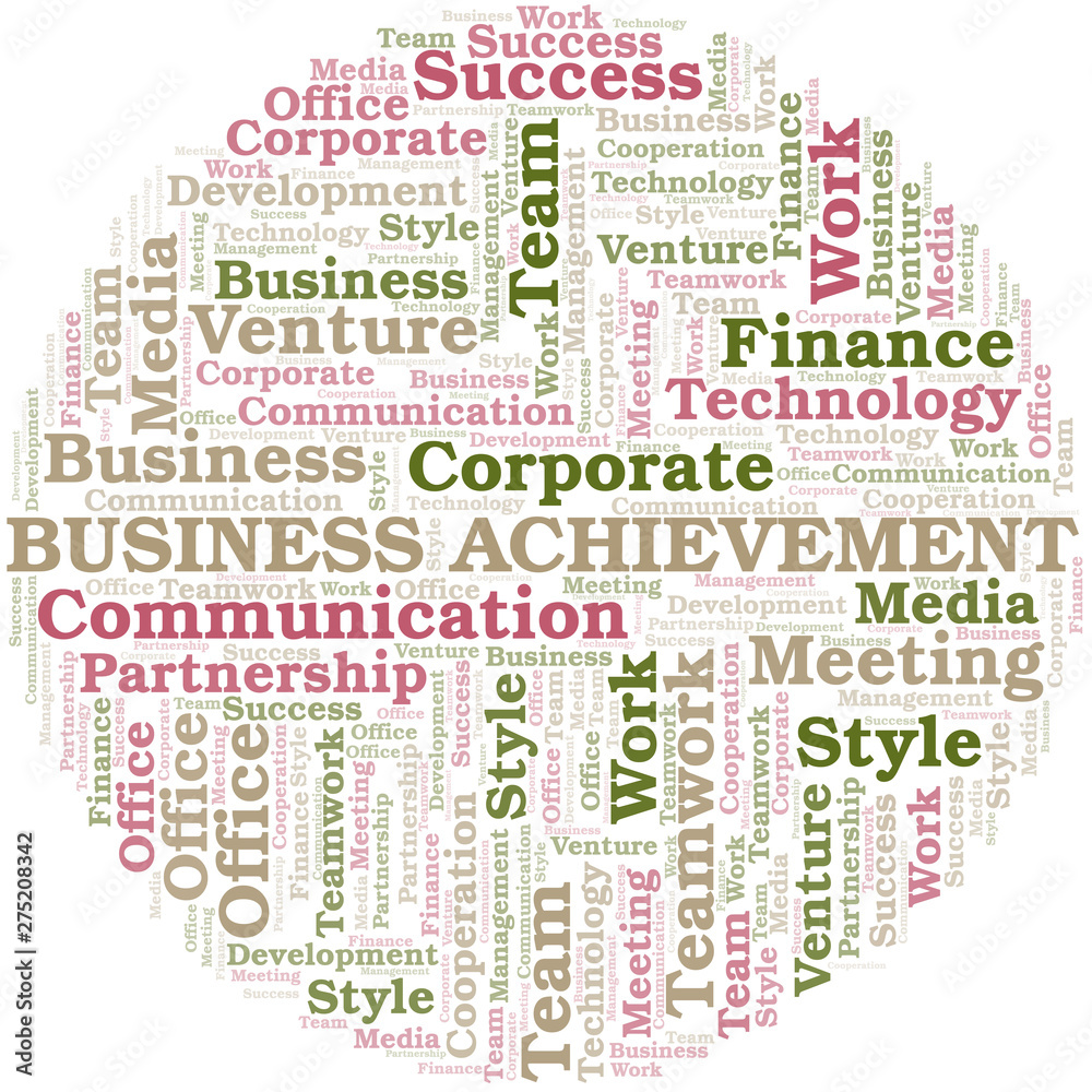 Fototapeta premium Business Achievement word cloud. Collage made with text only.