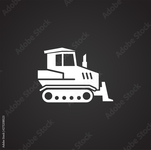 Heavy vehicle related icon on background for graphic and web design. Simple illustration. Internet concept symbol for website button or mobile app.