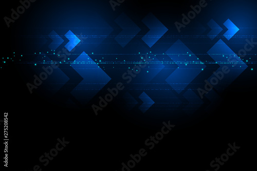 Light arrows and glitter lines illustration background, copy space composition, automation techonology speed internet concept.