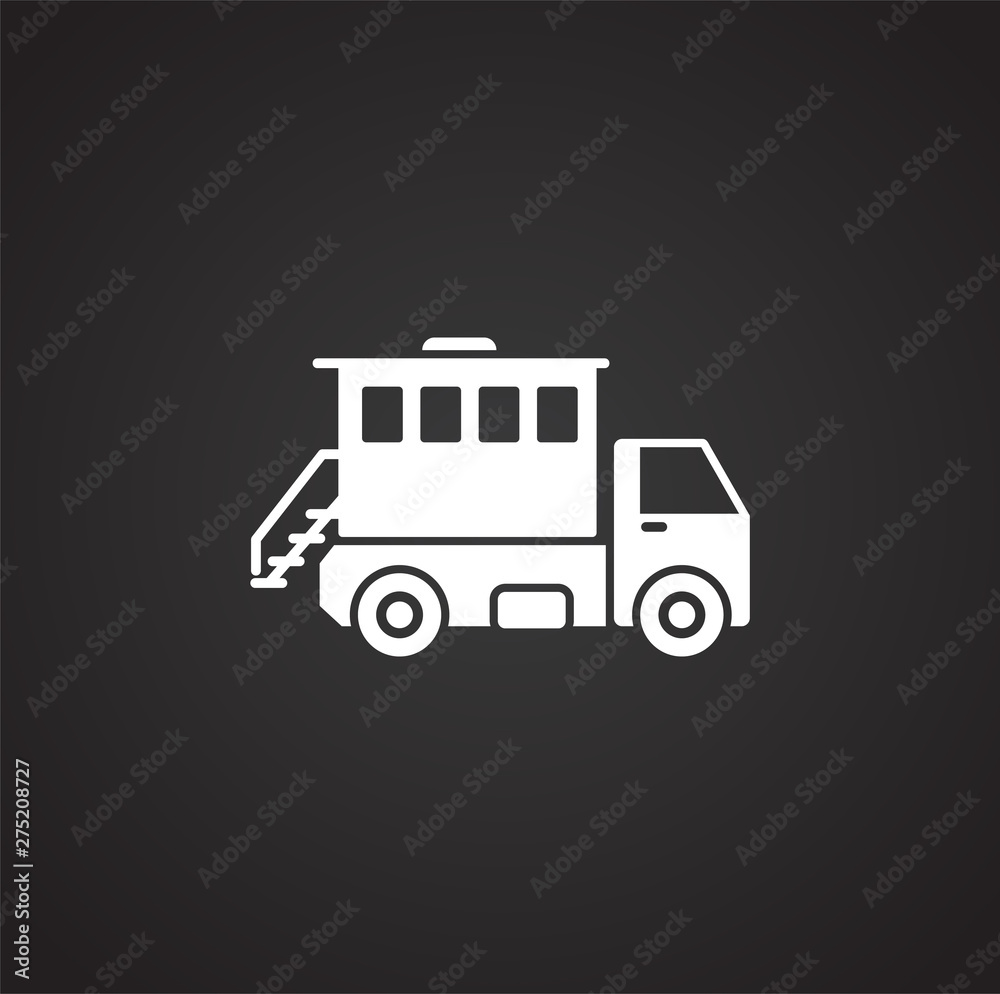 Heavy vehicle related icon on background for graphic and web design. Simple illustration. Internet concept symbol for website button or mobile app.