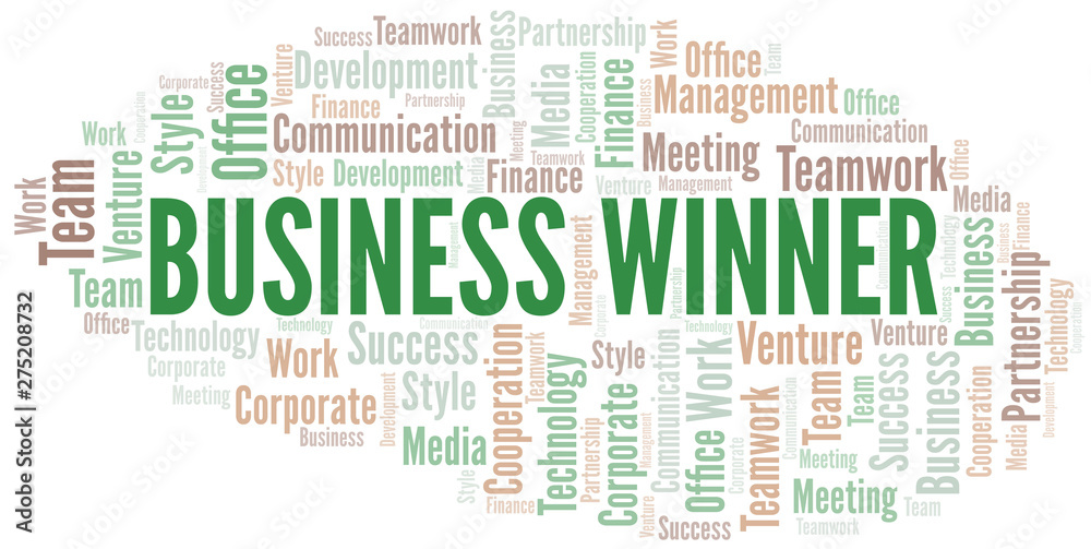 Fototapeta premium Business Winner word cloud. Collage made with text only.