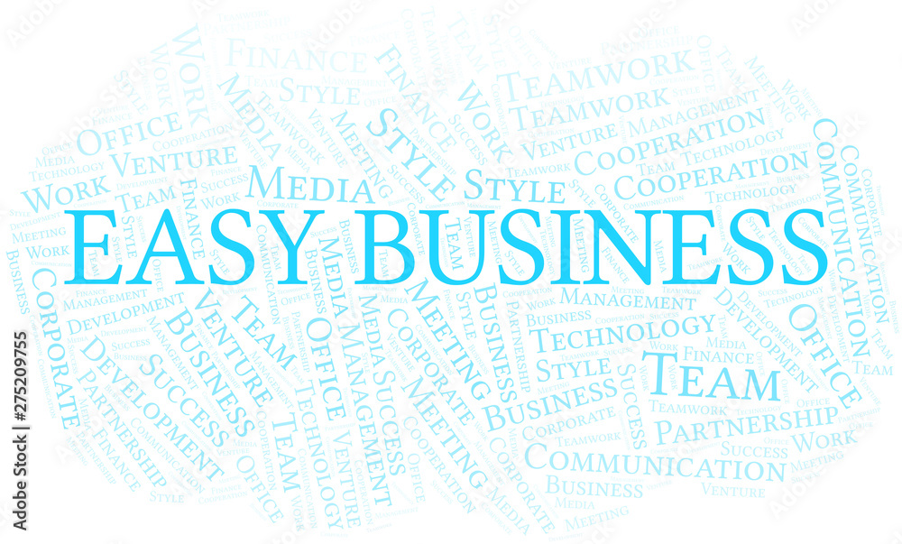 Fototapeta premium Easy Business word cloud. Collage made with text only.