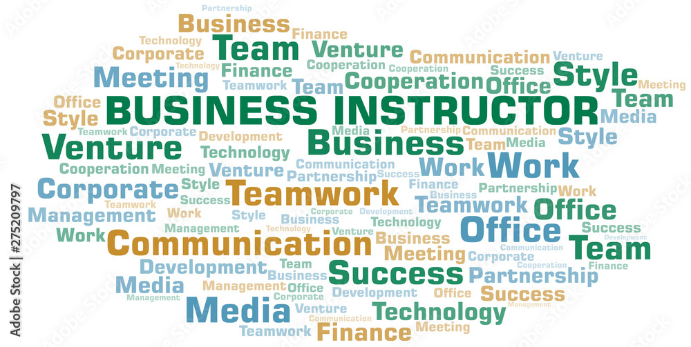 Fototapeta premium Business Instructor word cloud. Collage made with text only.