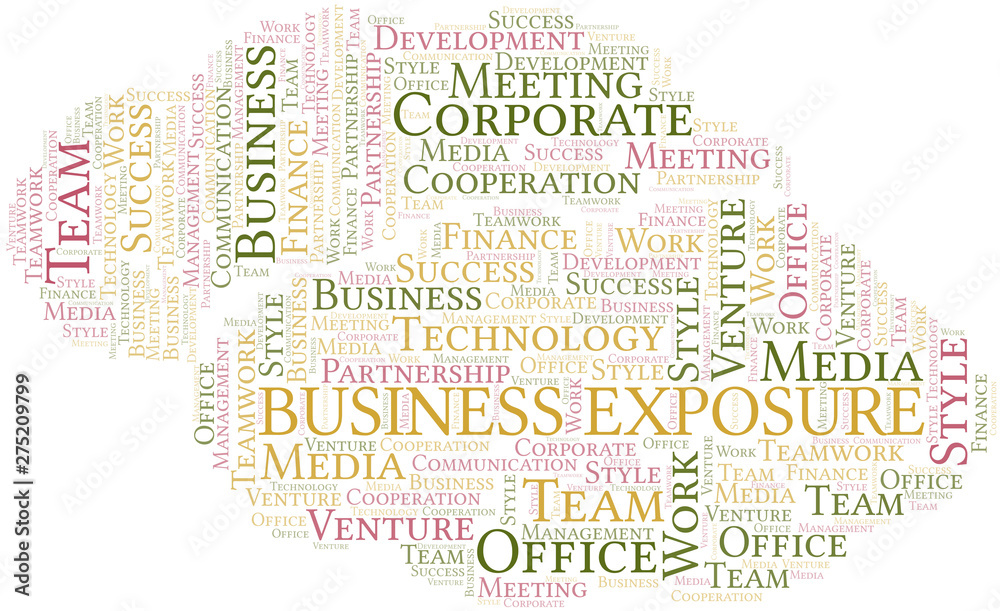 Fototapeta premium Business Exposure word cloud. Collage made with text only.