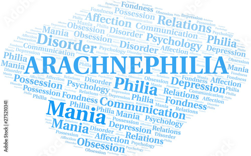 Arachnephilia word cloud. Type of Philia.