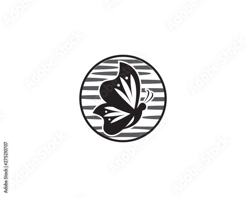 Abstract butterfly black logo vector icon