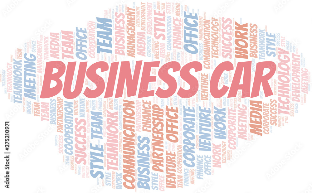 Fototapeta premium Business Car word cloud. Collage made with text only.