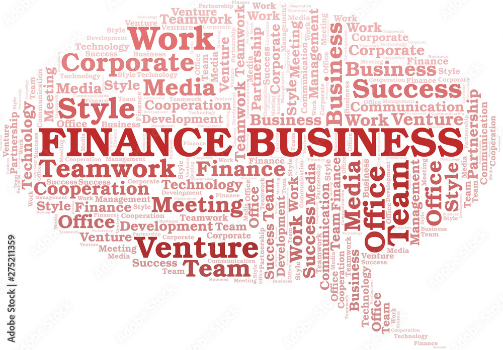 Finance Business word cloud. Collage made with text only.