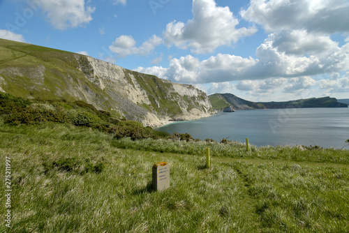 View over Mupe Bay along the coastal path from Lulworth Cove  photo