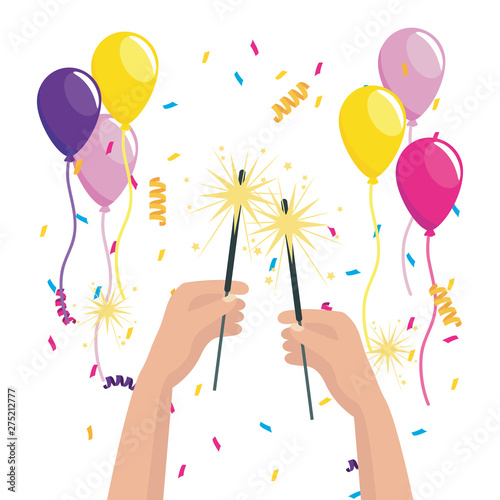 hand with firework symbol design