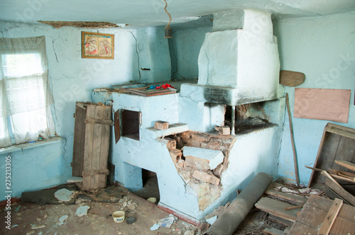 inside an old collapsed earthen house. Ruins and Mess © amdre100
