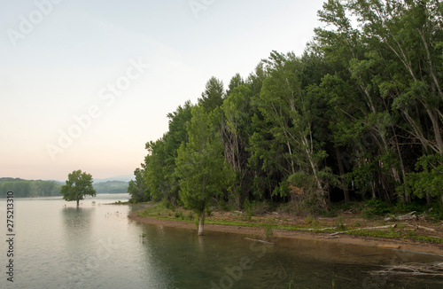 Sunrise at the regajo reservoir in Navajas, Castellon photo