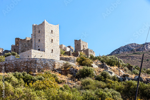 Stone old tower house on Mani  Greece.