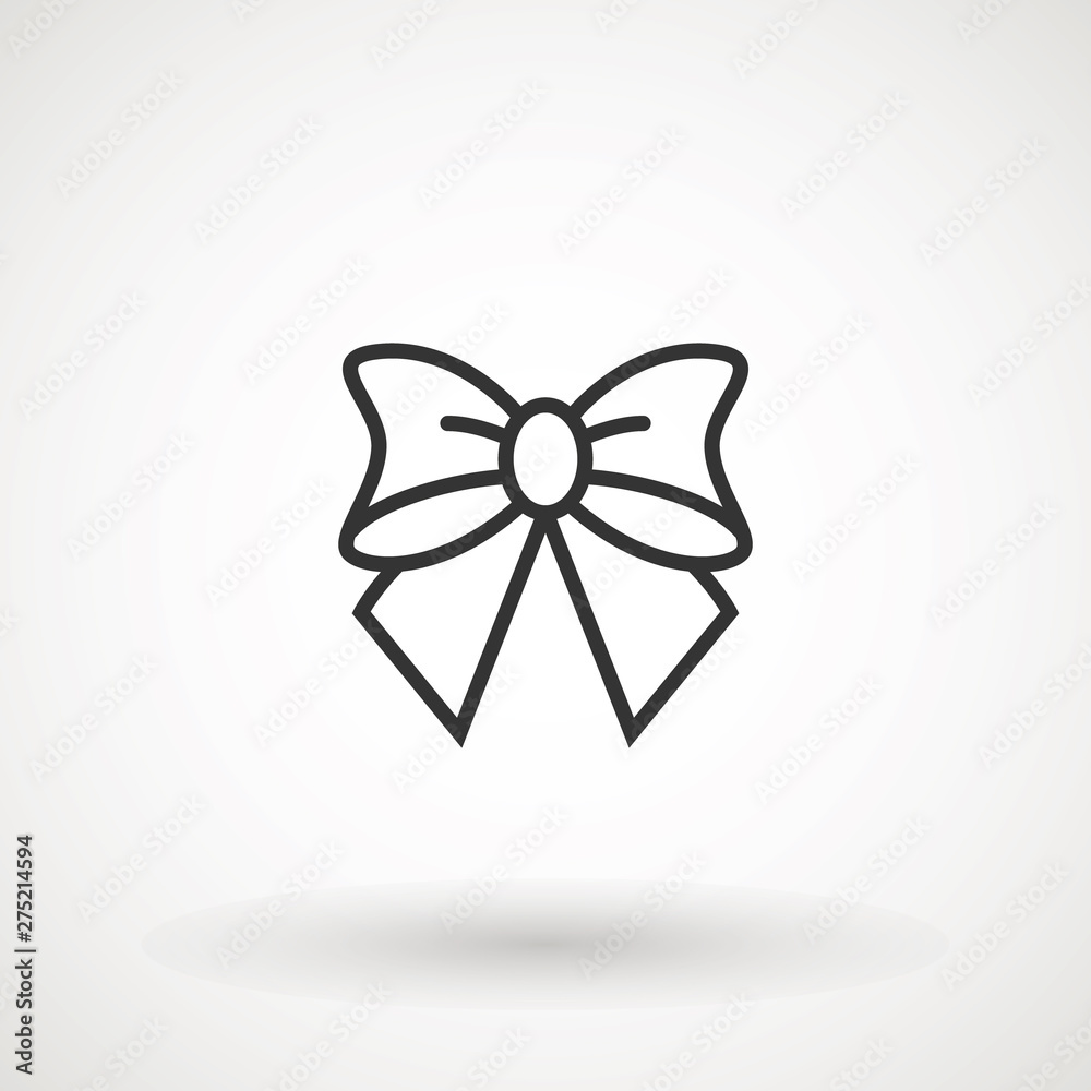 Ribbon Bow Vector Icon. Black gift bow silhouette. Template design for surprise, celebration event, presents, birthday, Christmas Ribbon Bow Vector Icon. Black gift bow silhouette. Template design for surprise, celebration event, presents, birthday, Christmas