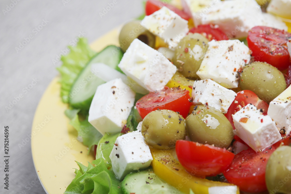 Traditional Greek salad on the plate Traditional Greek salad on the plate