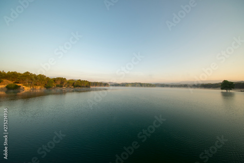 Sunrise at the regajo reservoir in Navajas  Castellon