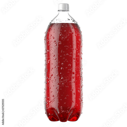 Carbonated Red Soft Drink Plastic Bottle photo