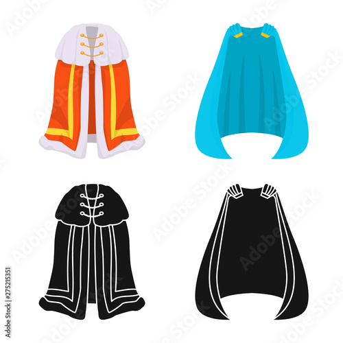 Isolated object of material and clothing symbol. Collection of material and garment stock vector illustration.