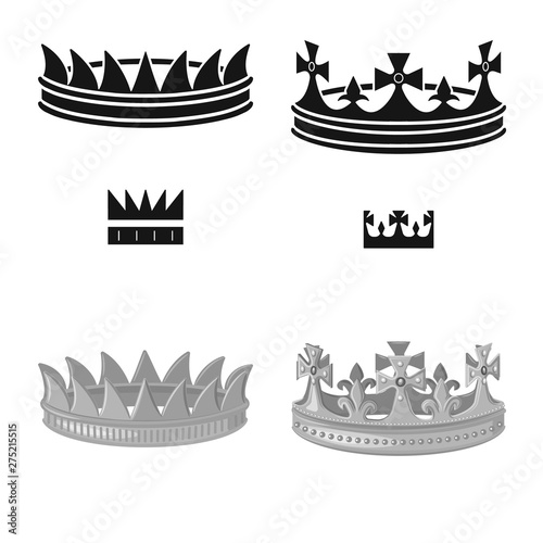 Vector design of medieval and nobility icon. Set of medieval and monarchy vector icon for stock.