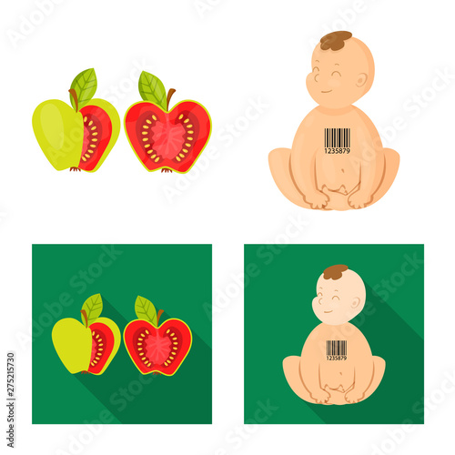 Vector illustration of test and synthetic sign. Set of test and laboratory stock symbol for web.