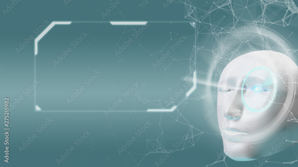 Fototapeta premium 3D rendering Artificial intelligence(AI).technology of the future.Robotics concept.