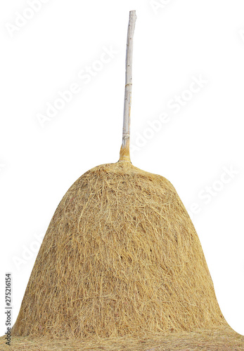 Straw. Dry straw texture background. vintage style. straw white background
